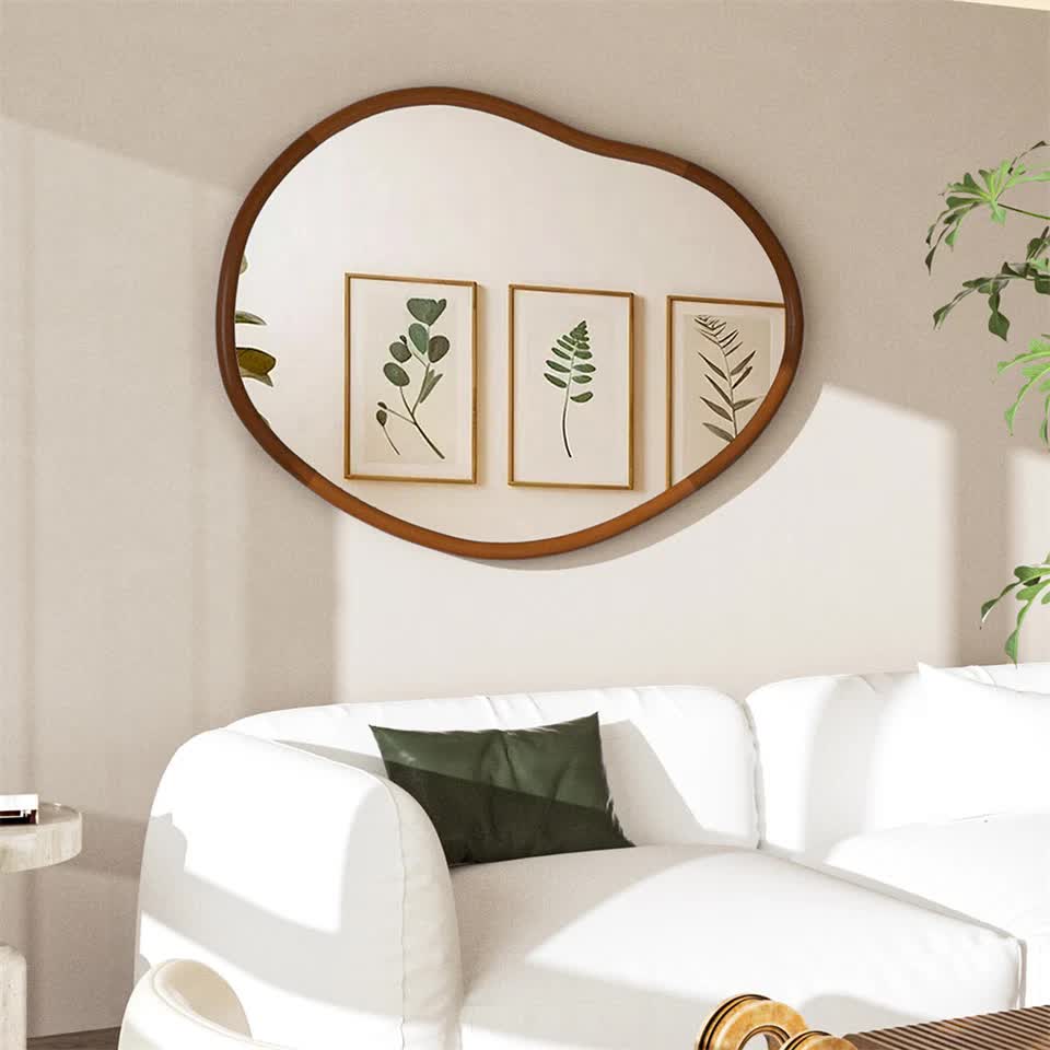 Wooden Frame Wall Mirror - Entryway & Hall Decor