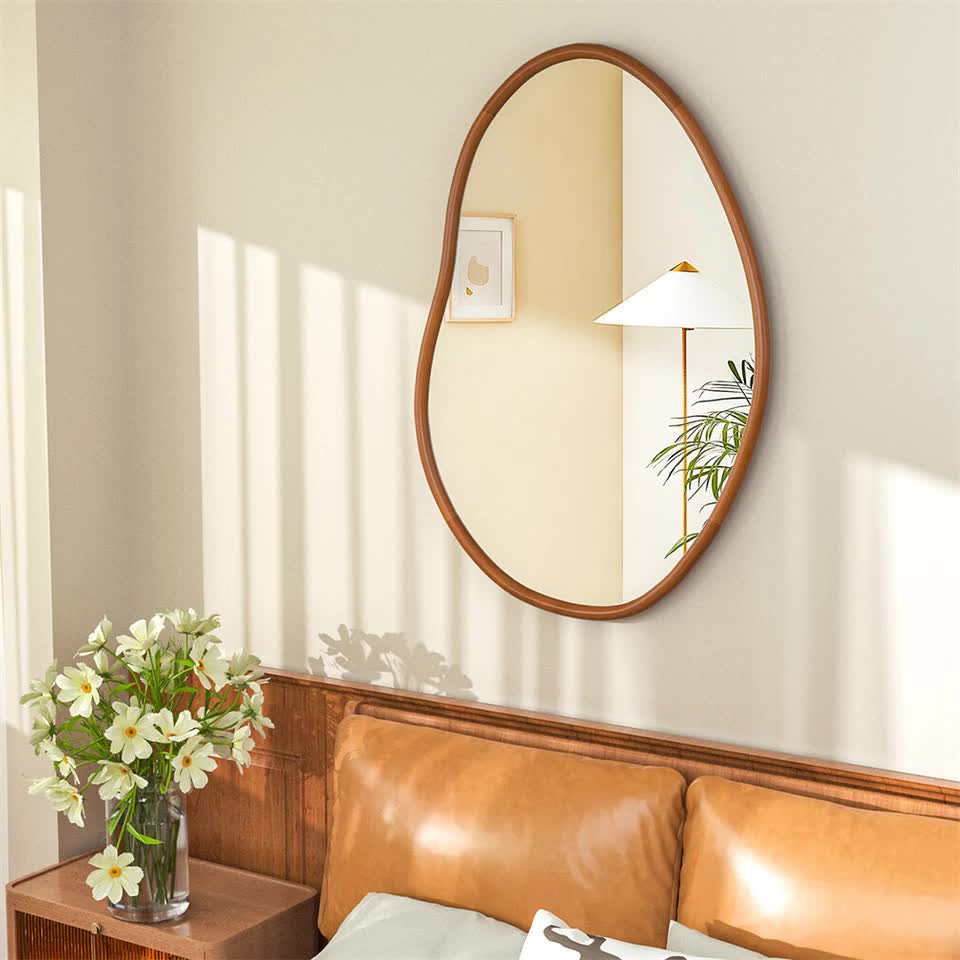 Wooden Frame Wall Mirror - Entryway & Hall Decor