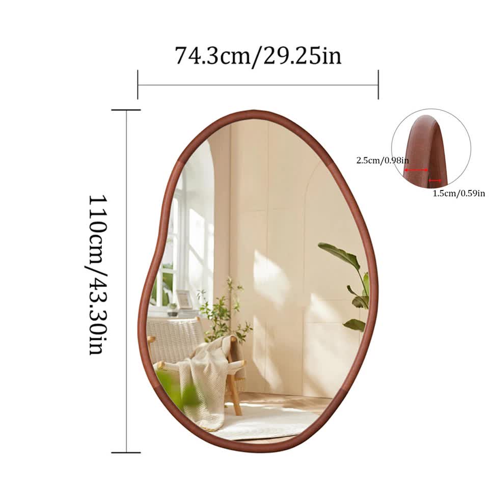 Wooden Frame Wall Mirror - Entryway & Hall Decor