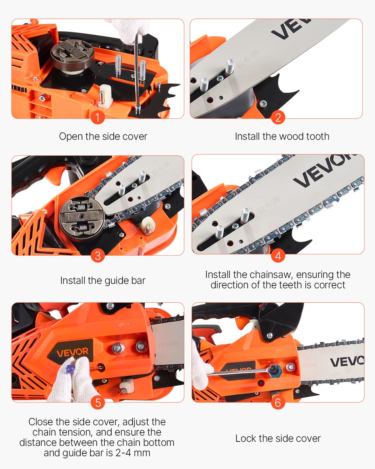 25 cc Gas Chainsaw, 305 mm Gas Powered Chainsaw, 0.75 kW Power Chain Saw with Non-Slip Handle, Gas-Powered Chainsaws with Dual Fuel Tanks, For Wood Cutting, Tree Trimming, and Land Clearing