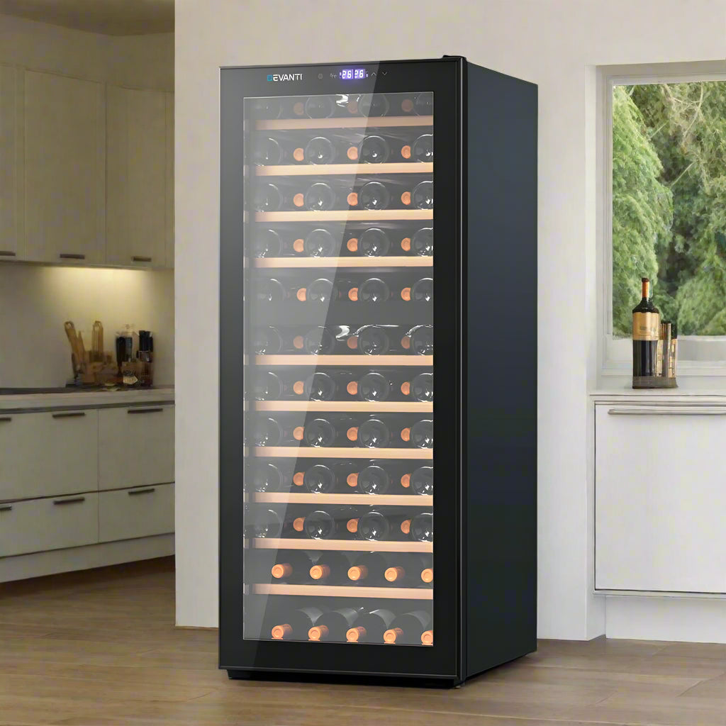 Devanti Wine Fridge Cooler Compressor Dual Zone 80 Bottles