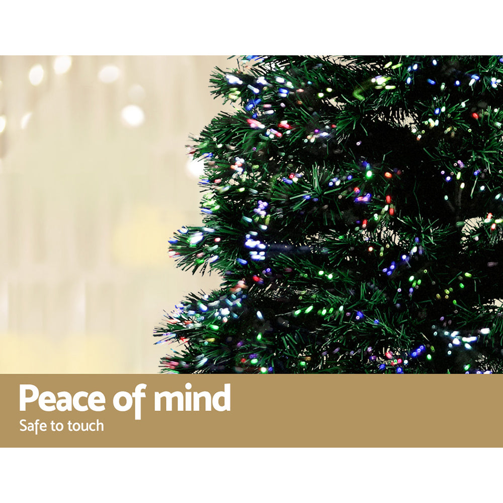 Jingle Jollys 1.8m Christmas Tree Optic Fibre LED Xmas tree 300 Tips