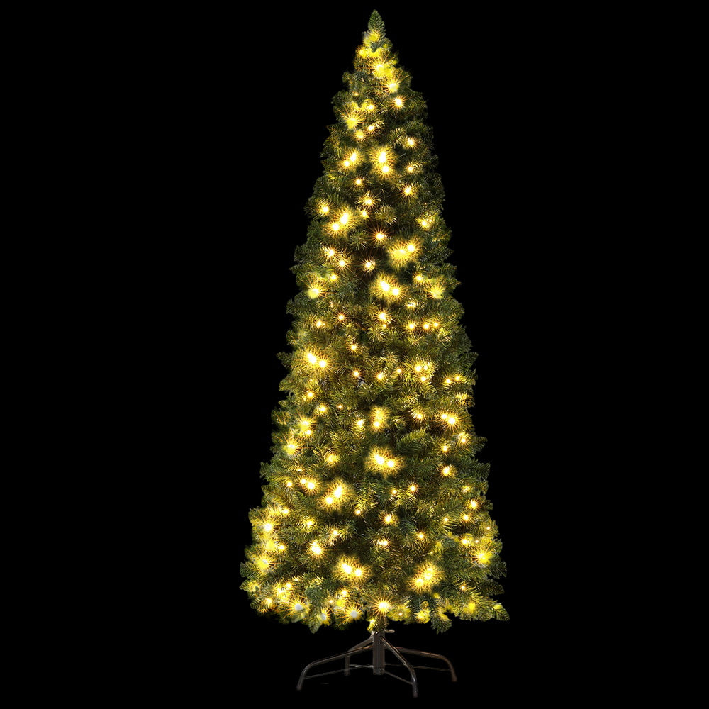 Jingle Jollys 1.8M Pre-lit Christmas Tree 8 Mode Multi Colour 200 LED Light Xmas