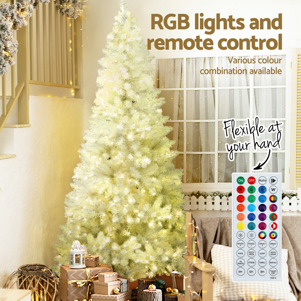 Jingle Jollys Christmas Tree 2.1m RGB Remote Xmas Party Decorations 1310 Tips