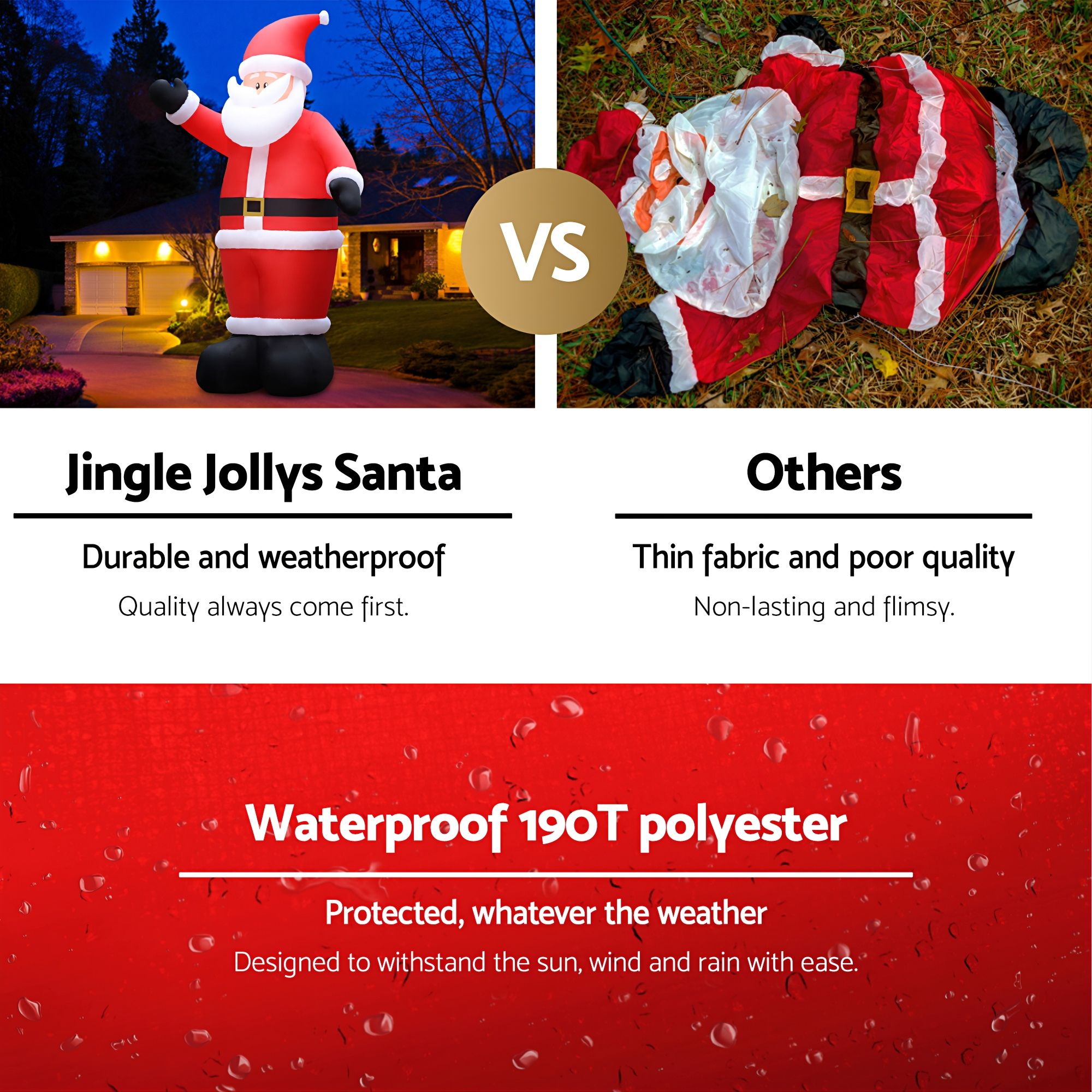 Jingle Jollys Christmas Inflatable Santa 5M Illuminated Decorations