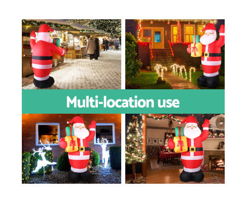 Jingle Jollys Christmas Inflatable Santa 2.4M Illuminated Decorations