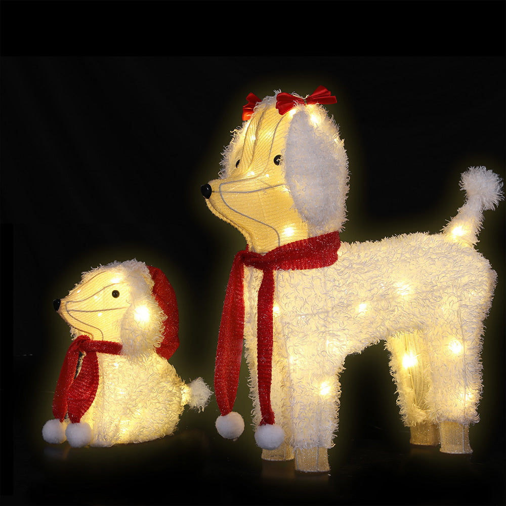 Jingle Jollys Christmas Lights 60 LED Fairy Light 2pcs Dog Decorations Set