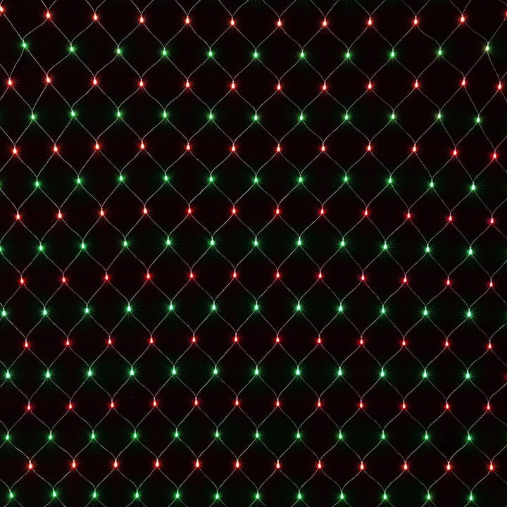 Jingle Jollys Christmas Lights 6x4m Christmas Net Lights 1000LED Red Green Festive Lighting
